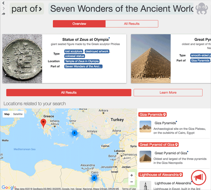 Complex search: Seven Wonders of the Ancient World